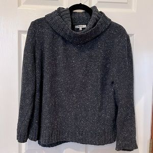 Madewell - Rib Turtleneck Sweater, Color: Heather Navy, Size: M